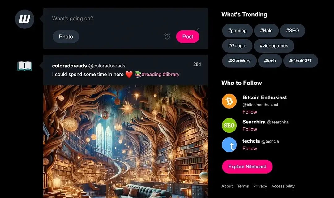 Niteboard website screenshot